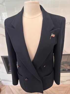 Vintage Bergdorf Goodman Wool Double Breasted Blazer— Size 6